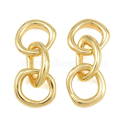 Brass Linking Rings, Interlocking Oval Ring, Cadmium Free & Lead Free, Long-Lasting Plated, Real 18K Gold Plated, 37mm(KK-CBA78C7-39G)