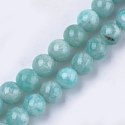 Natural Amazonite Beads Strands, Grade A, Round, 8mm, Hole: 1mm, about 23~25pcs/strand, 7.6 inch(X-G-S333-8mm-022)