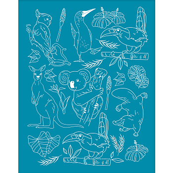Silk Screen Printing Stencil, for Painting on Wood, DIY Decoration T-Shirt Fabric, Animal Pattern, 100x127mm
