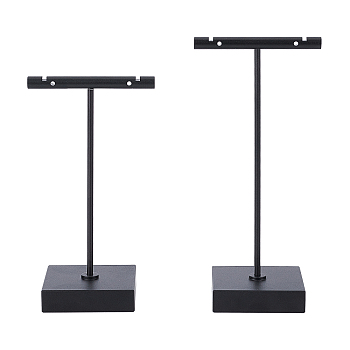 Aluminum Alloy Earring Display Stand Sets, Electrophoresis Black, 1-3/4x2-3/8x4-3/8 inch(4.5x6x11cm), Big: 1-3/4x2-3/8x5-1/8 inch(4.5x6x13cm)