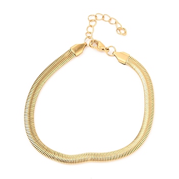 Unisex 304 Stainless Steel Herringbone Chain Bracelets, with Lobster Claw Clasps, Golden, 7-7/8 inch(20cm)