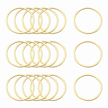 Ion Plating(IP) 304 Stainless Steel Linking Ring, Nickel Free, Round Ring, Golden, 25x0.8mm