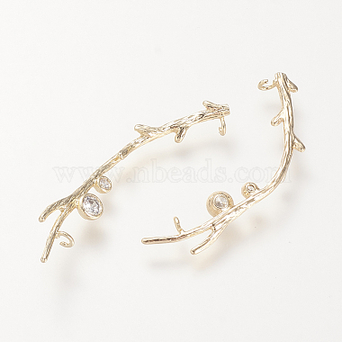 Golden Branch Brass+Cubic Zirconia Pendants