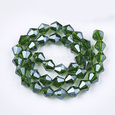 Chapelets de perles en verre galvanoplastique(X-EGLA-Q118-6mm-A11)-2