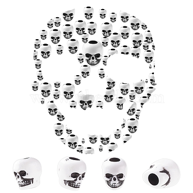 White Skull Acrylic Beads