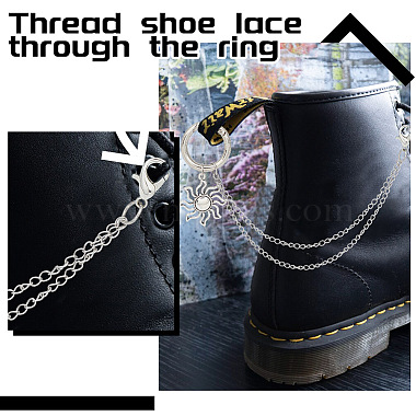 10pièces 10 style 304 chaînes à chaussures décoratives en acier inoxydable(FIND-AB00058)-6