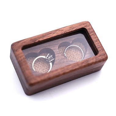 Saddle Brown Rectangle Wood Ring Box