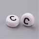 Flat Round with Letter C Acrylic Beads(X-PL37C9070-C)-2
