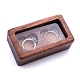 Rectangle Wood Wedding Couple Ring Storage Boxes with Visible Magnetic Cover(PW-WG62632-01)-1
