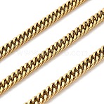 316 Surgical Stainless Steel Cuban Link Chains, Unwelded, with Spool, Ion Plating(IP), Golden, 8x5.5x1mm(CHS-B010-01D-G)