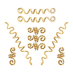 Hair Styling Tools, Alloy Braiders Spiral Spin Screw Pin Hair Clips, Twist Barrette Hairpins Hairdressing Accessories Hair Clip, with Zinc Alloy Vikings Spiral Hair Beads Rings, Mixed Color, 24x10mm, Inner Diameter: 7mm(FIND-SC0001-76G)