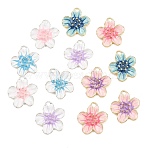 Alloy Enamel Pendants, Flower Charms, Golden, Mixed Color, 26.5x25x7mm, Hole: 3mm(ENAM-I085-02G)