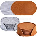 Felt Cup Mat, Flat Round, Mixed Color, 99x3mm, 2 colors, 1 set/color, 2 sets(AJEW-CN0002-87C)