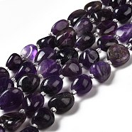Natural Amethyst Beads Strands, Tumbled Stone, Nuggets, 15~26x14~20x9~12mm, Hole: 1.2~1.5mm, about 17~20pcs/strand, 14.96~15.94''(38~40.5cm)(G-B026-02B)