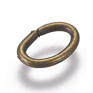 Iron Jump Rings, Oval, Open Jump Rings, Antique Bronze, 7x5x0.9mm, Inner Diameter: 3x5mm, 300pcs/bag(IFIN-WH0051-74D-AB)