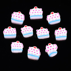 Handmade Polymer Clay Cabochons, Imitation Food, Cake, Orchid, 8~9.5x8~9x1.5~2.5mm, about 7000pcs/1000g(CLAY-N006-56)