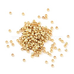 Brass Crimp Beads, Rondelle, Real 18K Gold Plated, 2x2x1mm, Hole: 1.2mm(KK-N254-42A-G)