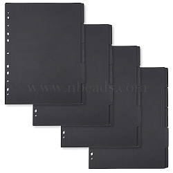 5 Sheets A4 Paper Binder Dividers, 11-Hole Index Page Tab for Planner & Notebook & Loose Leaf Binders, Rectangle, Black, 298x221x0.2mm, Hole: 6mm(SCRA-WH0001-01B-02)
