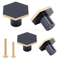CHGCRAFT Brass Drawer Knobs, with Iron Screw, for Home, Cabinet, Cupboard and Dresser, Electrophoresis Black, 2sets/bag(FIND-CA0001-59EB)