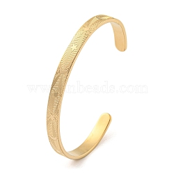 Stainless Steel Open Cuff Bangles for Women, Moon, 1/4 inch(0.6cm), Inner Diameter: 2x2-1/2 inch(5.05x6.5cm)(BJEW-G708-01A-G)