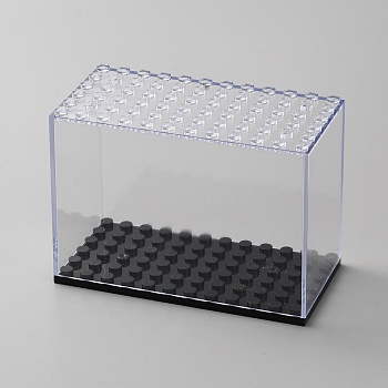 Transparent Plastic Minifigure Display Cases, Dustproof Building Block Display Box, fot Action Figure Toys Storage, Rectangle, Clear, 6.9x9.5x4.7cm