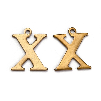 304 Stainless Steel Alphabet Charms, Antique Bronze, Letter.X, 12x10x1mm, Hole: 1mm
