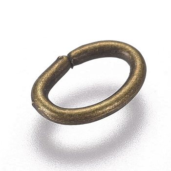 Iron Jump Rings, Oval, Open Jump Rings, Antique Bronze, 7x5x0.9mm, Inner Diameter: 3x5mm, 300pcs/bag