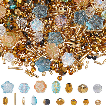 Mixed Glass Beads, for Jewelry Making, Mixed Color, 3.5~12.5x2.5~13x2~6mm, Hole: 0.4~1.2mm