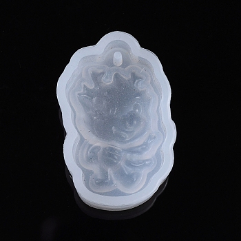 Chinese Zodiac Pendant Silicone Molds, Resin Casting Molds, For UV Resin, Epoxy Resin Jewelry Making, Dragon, 30x19x10.5mm, Inner Size: 27x17mm