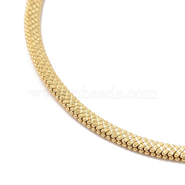Brass Flat Snake Chain Necklace(NJEW-R260-01G)-2