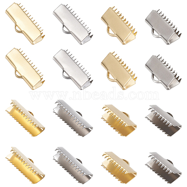 Golden & Stainless Steel Color 304 Stainless Steel Ribbon Ends