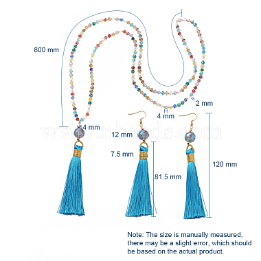 Polyester Tassel Pendant Jewelry Sets(SJEW-JS01063-01)-7