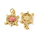 Brass Pendants Micro Pave Cubic Zirconia with Synthetic Opal(KK-K356-07G)-2