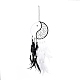 Yin Yang Woven Net/Web with Feather Pendant Decoration(HJEW-I012-01)-2
