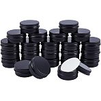 Aluminum Box, with Screw Top Lid, Round, Gunmetal, 3.7x1.7cm, Inner diameter: 3cm, 24pcs/box(CON-NB0001-52B)