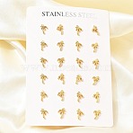 304 Stainless Steel Stud Earrings for Women, Coconut Tree, Golden, 9.5x7mm(SA-CBA7062-25G)