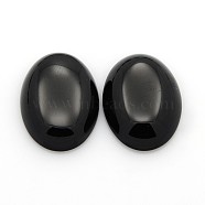 Natural Gemstone Cabochons, Oval, Black Agate, 25x18x5~7mm(G-P023-12)