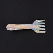 Acrylic Alligator Hair Clips, with Iron Findings, Hair Accessories for Girls, Fork, Golden, 74x25.5x14mm(OHAR-P020-03G)