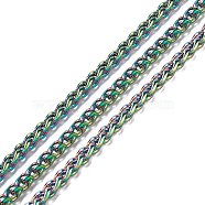 Ion Plating(IP) 304 Stainless Steel Wheat Chains, Unwelded, with Spool, Rainbow Color, 5x3x1mm, about 65.61 Feet(20m)/roll(CHS-L014-22M)