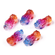 Handmade Lampwork Beads, Dyed, Pi Xiu, Hot Pink, 31x12x15mm, Hole: 1.8mm(LAMP-N027-001C)