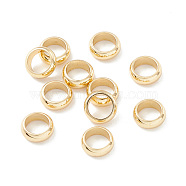 201 Stainless Steel European Large Hole Beads, Spacer Beads, Flat Round/Ring, Real 18K Gold Plated, 7x2.5mm, Hole: 5mm(STAS-M294-03G-03)