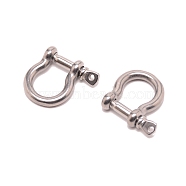 Brass D-Ring Anchor Shackle Clasps, for Bracelets Making, Platinum, 24x25x7.5mm, Hole: 1.8mm(KK-WH0045-07)