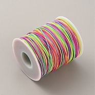 Round Polyester Elastic Cord, Segment Dyed, with Spool, Colorful, 1mm, about 109.36 Yards(100m)/Roll(EC-TAC0001-02C)