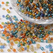 8/0 Silver Lined Round Glass Seed Beads, Mixed Color, 2.5~3.5x2~2.5mm, Hole: 0.8~1mm, about 12100pcs/450g(SEED-K003-3mm-M07)