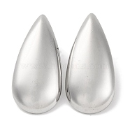 304 Stainless Steel Teardrop Stud Earrings, Silver, 32.5x15.5mm(EJEW-D281-31S)