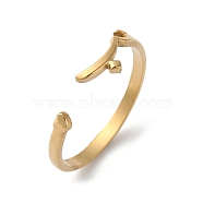 304 Stainless Steel Open Cuff Rings, Heart with Moon, Golden, Inner Diameter: 18mm(RJEW-H219-01G)