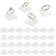 Square Transparent Acrylic Single Ring Display Stands, Finger Ring Showing Holder, Clear, 2.2x2.2x0.9cm(RDIS-WH0016-01A)