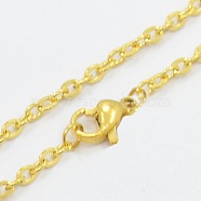 304 Stainless Steel Cable Chain Necklaces, with Lobster Claw Clasps, Golden, 19.7 inch(50cm)(STAS-O037-91G)