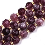 Natural Dolomite Beads Strands, Faceted, Dyed, Round, Purple, 8x8mm, Hole: 1.2mm, about 33pcs/strand, 15.16 inch~15.35 inch(38.5cm~39cm)(G-T131-85A-01)