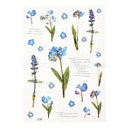 Waterproof Plastic Self Adhesive Stickers, Flower Pattern, Light Sky Blue, 15x10.5x0.01cm(DIY-F064-15B)